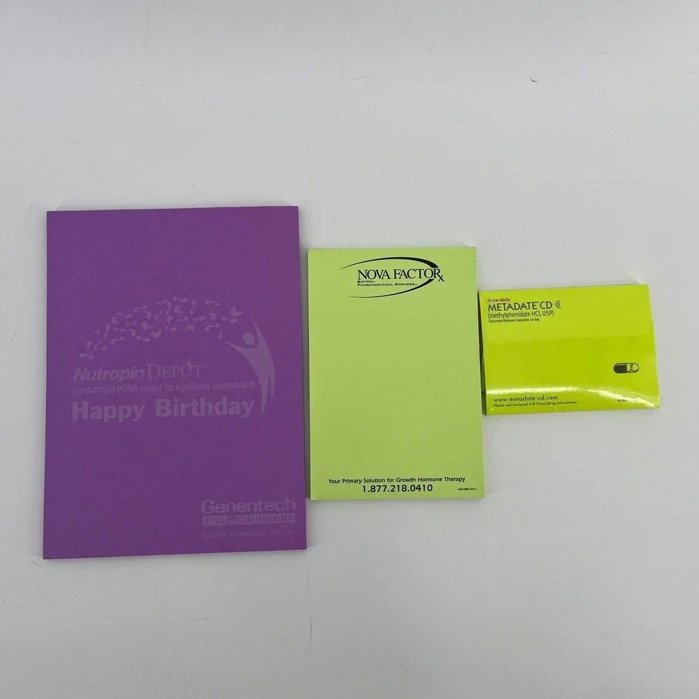 Pharmaceutical Promotional Post-it Note Pads Genentech Nova Factor Metadate